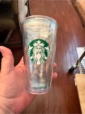 Starbucks Clear Iridescent Tumbler with Green Logo